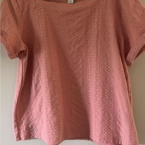 Liz Claiborne Pink Boxy Blouse Relaxed Fit